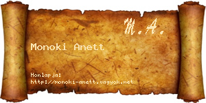 Monoki Anett névjegykártya